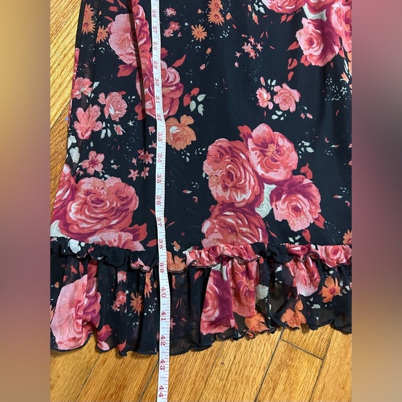 Y2K Zinc Dark Romantic Babydoll Midi Length Floral Dress USA Made (Runs Small) - Picture 6 of 11